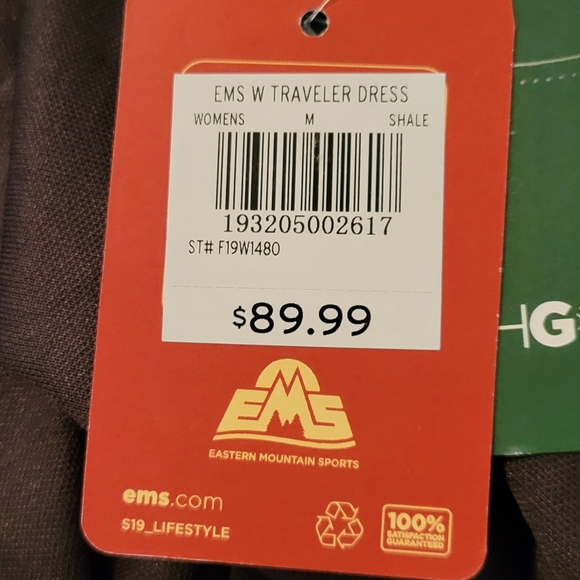 EMS Eastern Mountain Sports TechGo Wool Traveler Dress Packable Thumbholes NEW - Picture 5 of 9